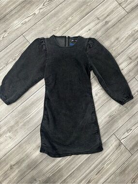 Zara Black Puff-Sleeve Mini Dress